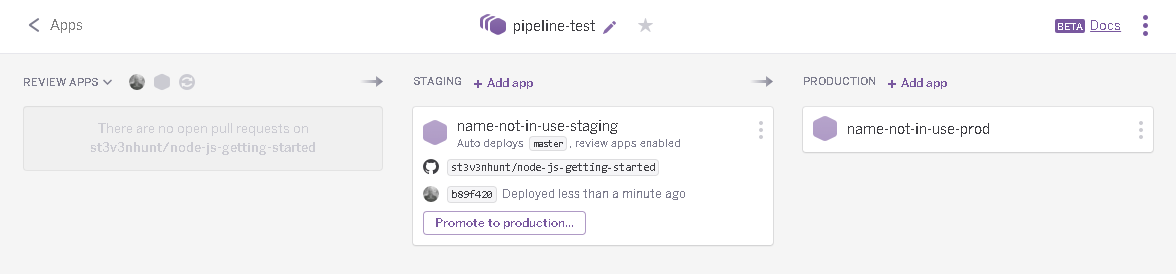 Auto deployment to staging