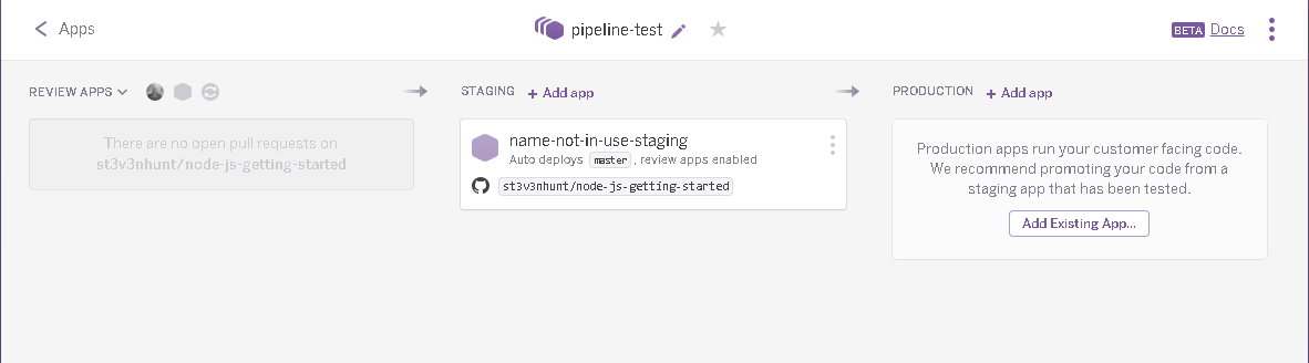 Review apps setup in pipeline